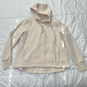 Athleta Cozy Karma 1/4 Zip Cream Hoodie